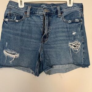 Old Navy Women's Ripped Jean Shorts - Classic Blue